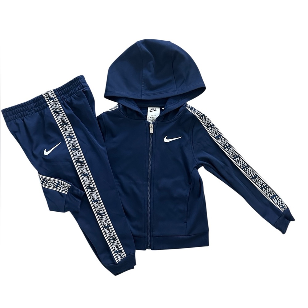 Nike Navy Blue Full Zip Sweatshirt & Jogger Pants Set DRI-FIT Boys Size 4T NWT